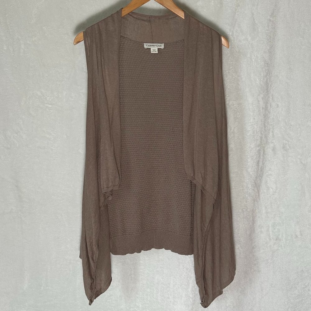 Coldwater Creek Open Front Sleeveless Cardigan
